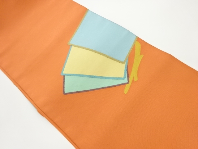 綴れ色紙模様織出し名古屋帯